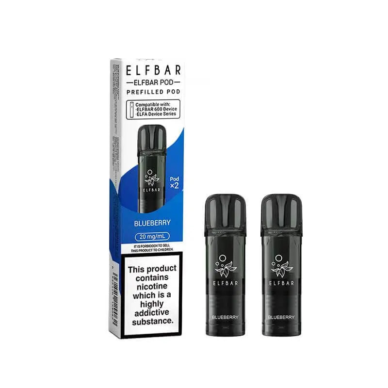 Elf Bar 600 Blueberry Prefilled Vape Pods 20mg - 2PK ByronVapes
