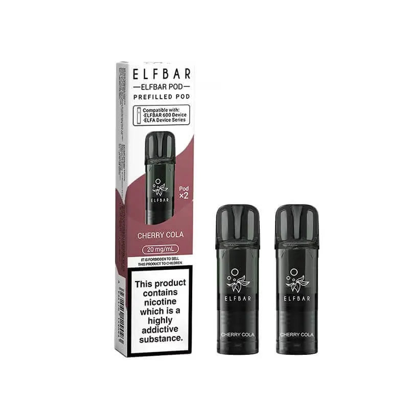 Elf Bar 600 Cherry Cola Prefilled Vape Pods 20mg - 2PK ByronVapes