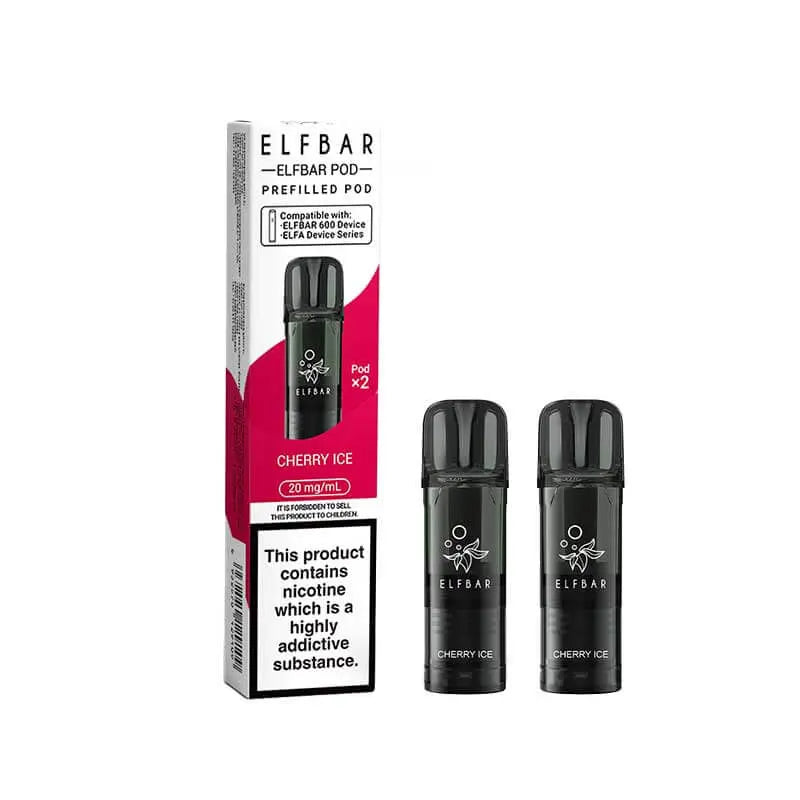 Elf Bar 600 Cherry Ice Prefilled Vape Pods 20mg - 2PK ByronVapes