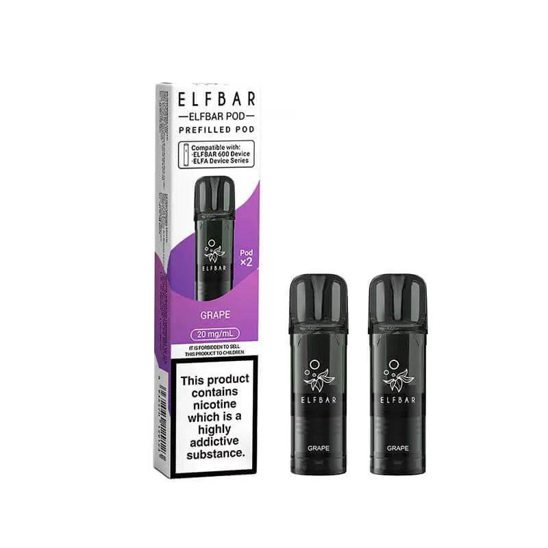 Elf Bar 600 Grape Prefilled Vape Pods 20mg - 2PK ByronVapes