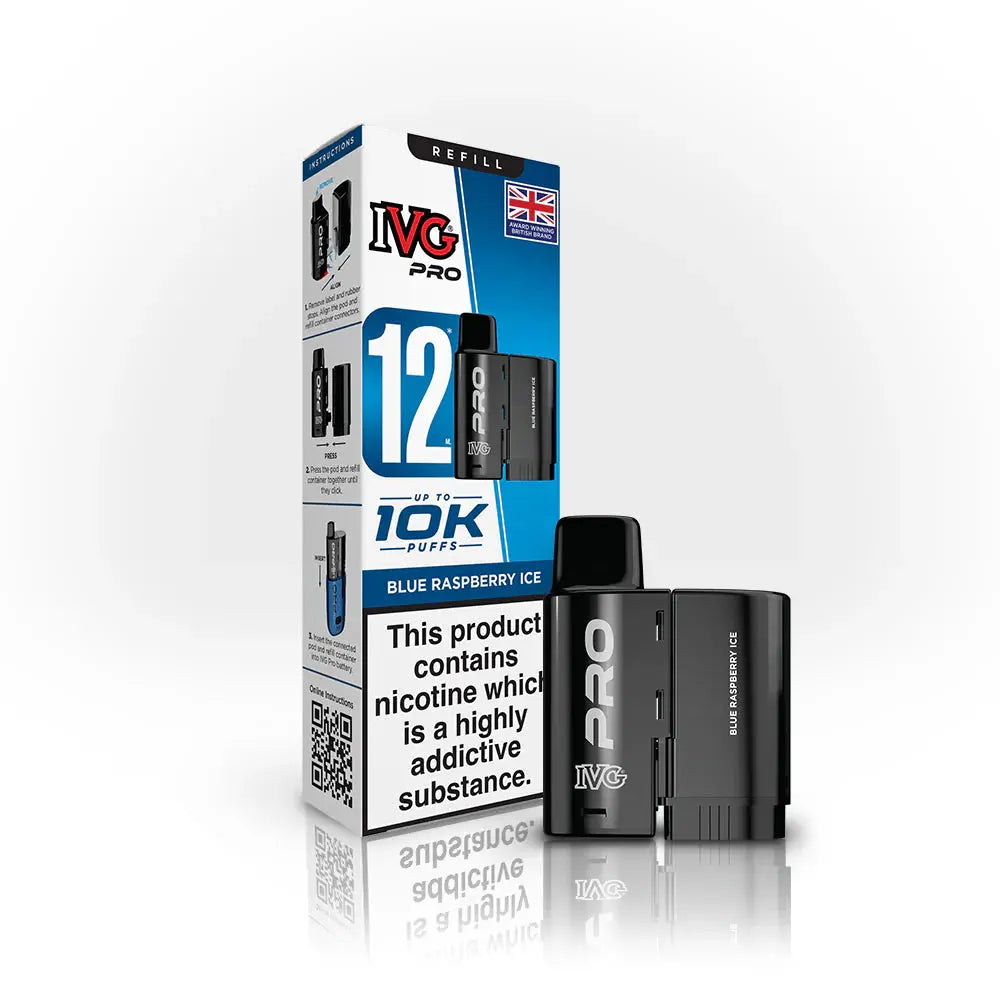IVG PRO 12 Blue Raspberry Ice Refill Pod ByronVapes