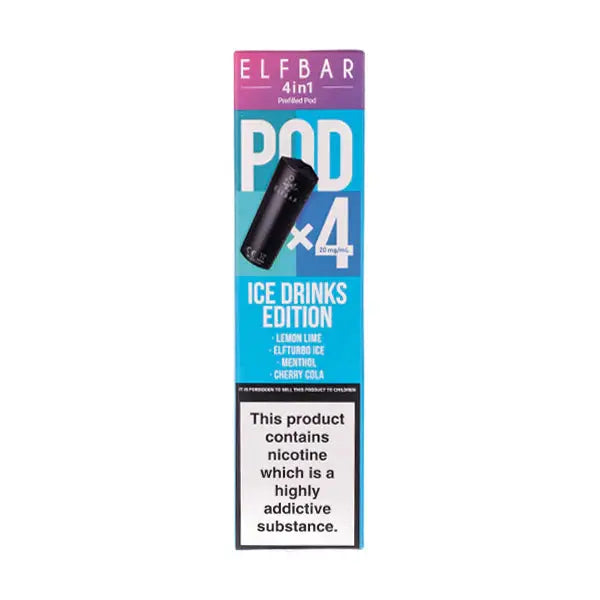 Ice Drink Edition 4 in 1 Prefilled Pods by Elf Bar – 4 Pods ByronVapes