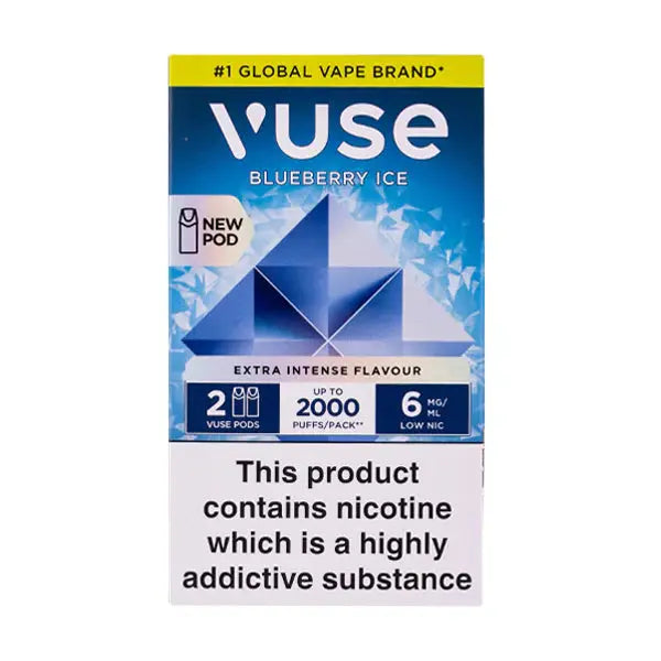 VPro NS Blueberry Ice Vuse Pro Pod Nic Salt Refills ByronVapes