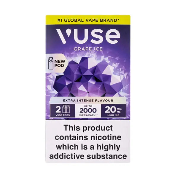 VPro NS Grape Ice Vuse Pro Pod Nic Salt Refills ByronVapes