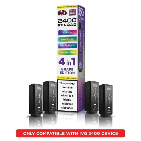 IVG 2400 Reload Pods Grape Edition ByronVapes