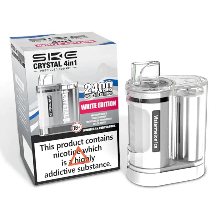 SKE Crystal 2400 4 in 1 Pod Kit - White Edition ByronVapes